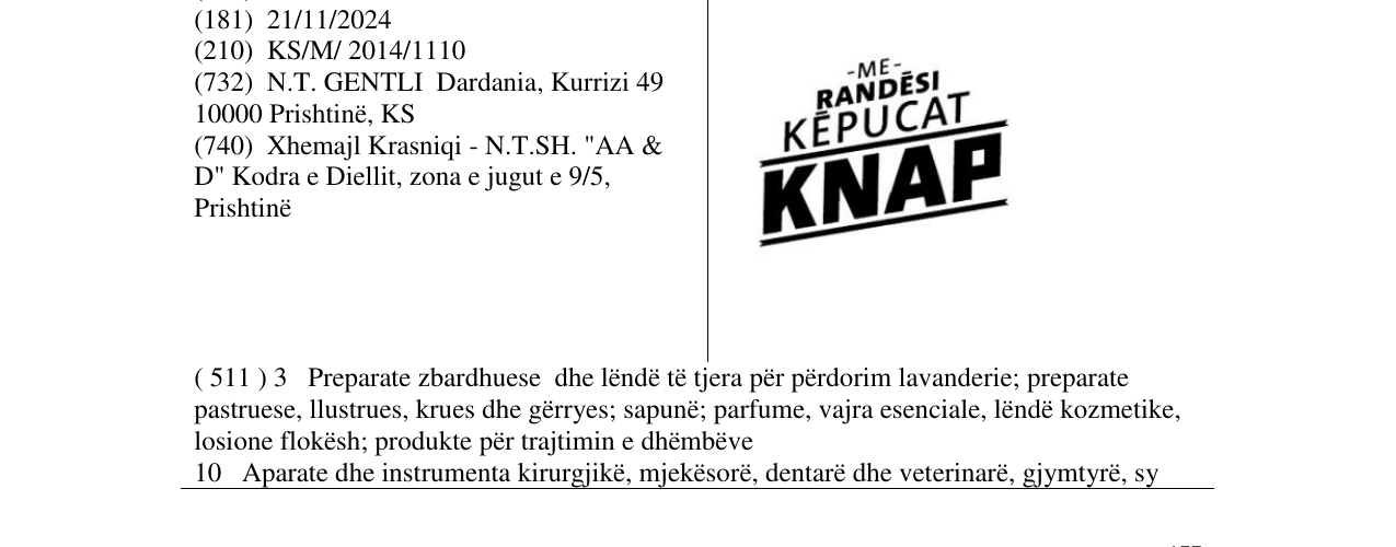Zëri i markës ME RANDESI KEPUCAT KNAP në buletin