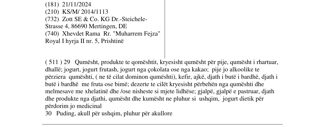 Zëri i markës Jogovita në buletin