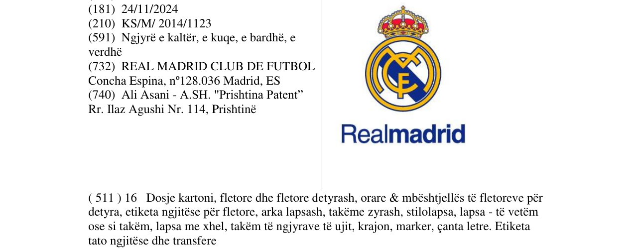 Zëri i markës Realmadrid në buletin