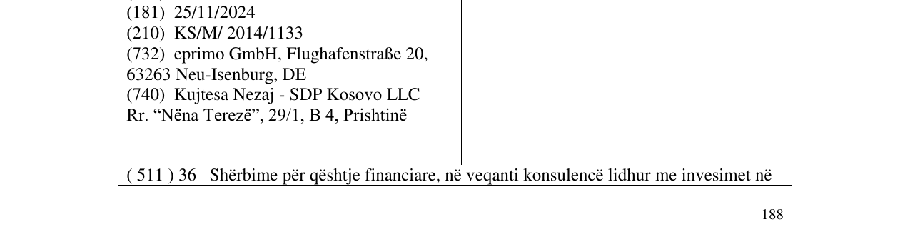 Zëri i markës EPRIMO në buletin