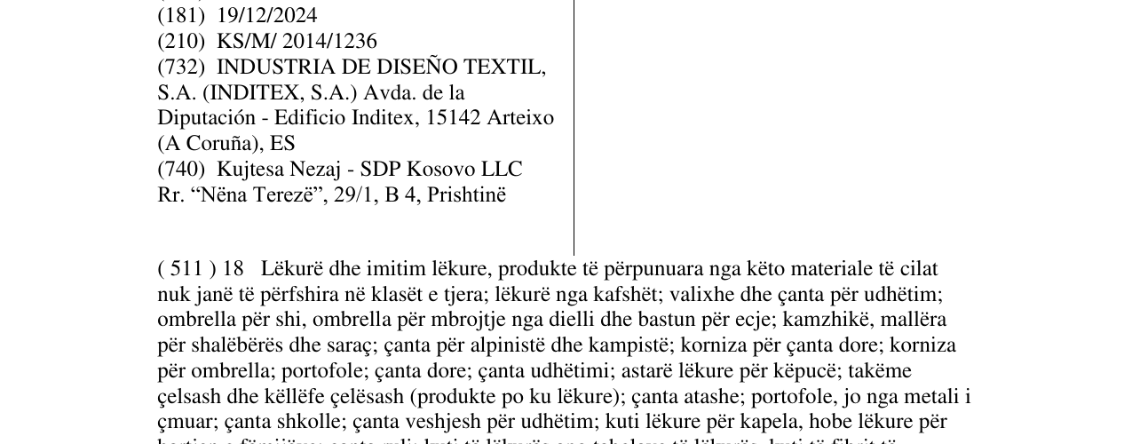 Zëri i markës SKHUABAN në buletin
