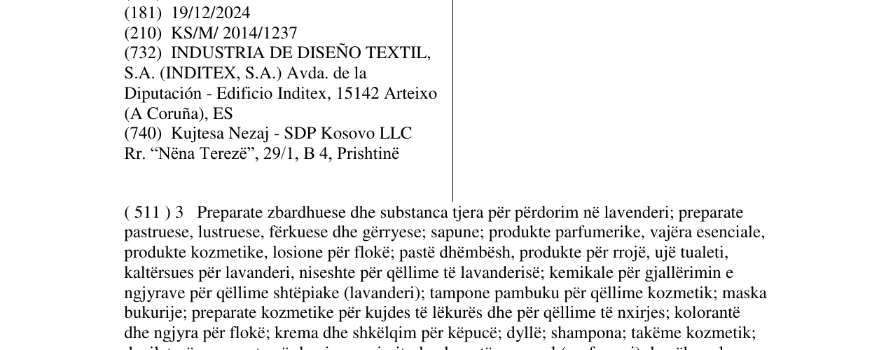 Zëri i markës SKHUABAN në buletin