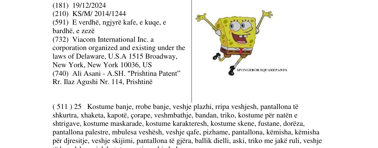Zëri i markës SPONGEBOB SQUAREPANTS në buletin
