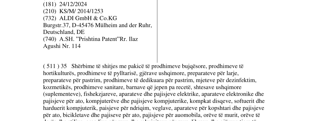 Zëri i markës ALDI në buletin