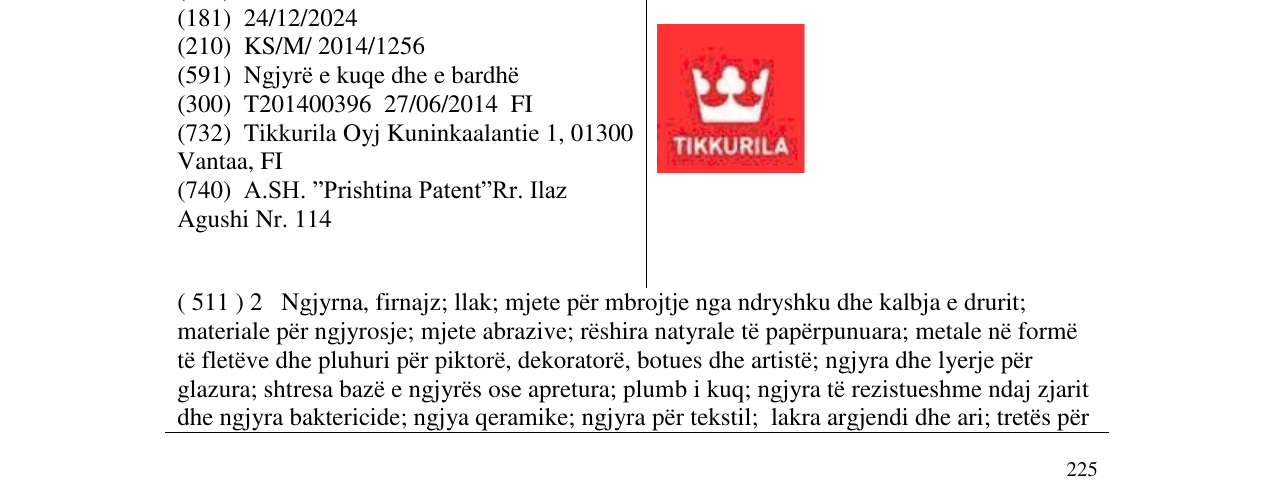 Zëri i markës TIKKURILA në buletin