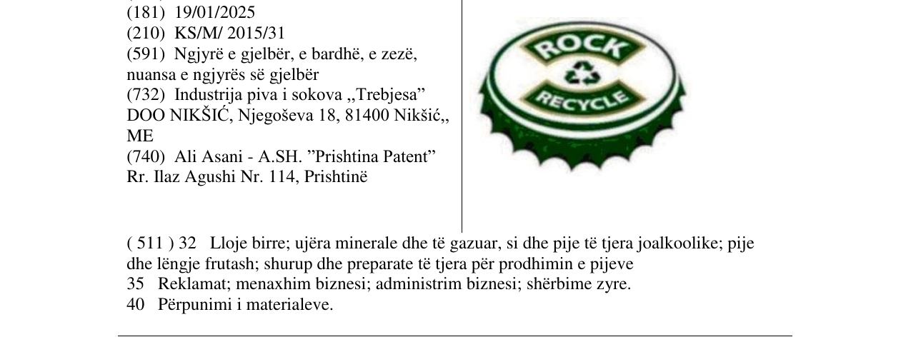 Zëri i markës ROCK RECYCLE në buletin