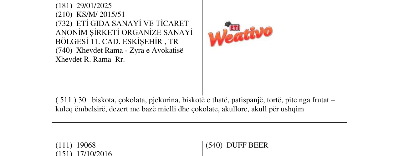 Zëri i markës Markë figurative në buletin