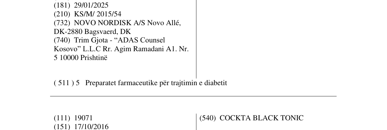 Zëri i markës Fiasp në buletin
