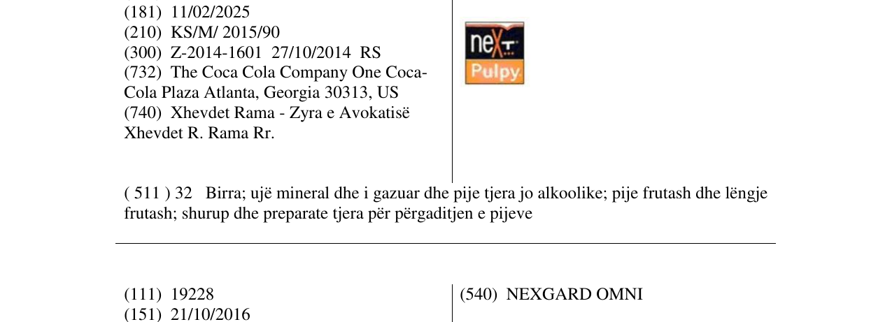 Zëri i markës next Pulpy në buletin