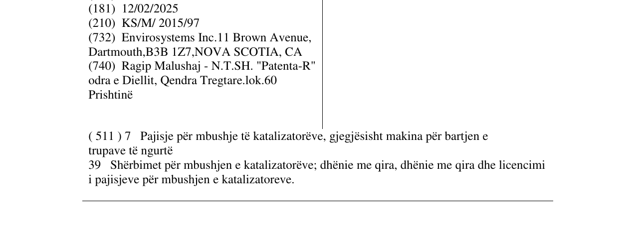 Zëri i markës MATTA - LIFT në buletin
