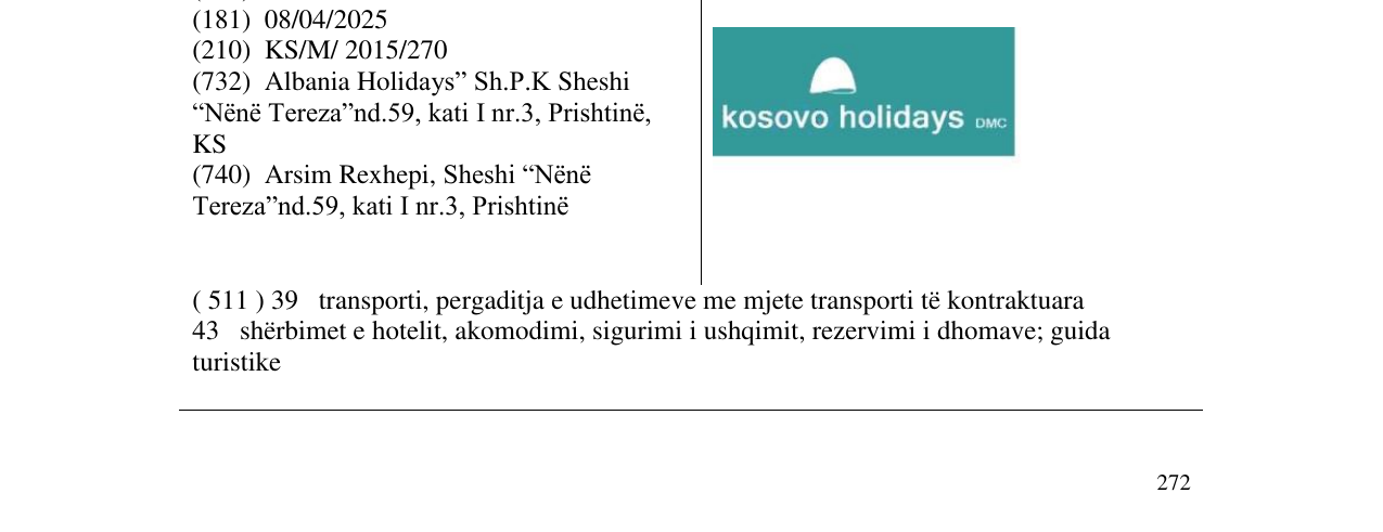 Zëri i markës Kosovo holidays DMC në buletin