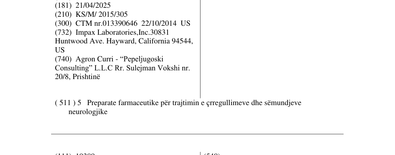 Zëri i markës NUMIENT në buletin