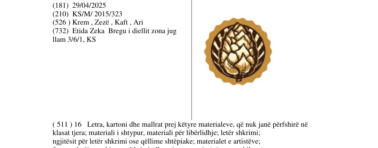 Zëri i markës Markë figurative në buletin