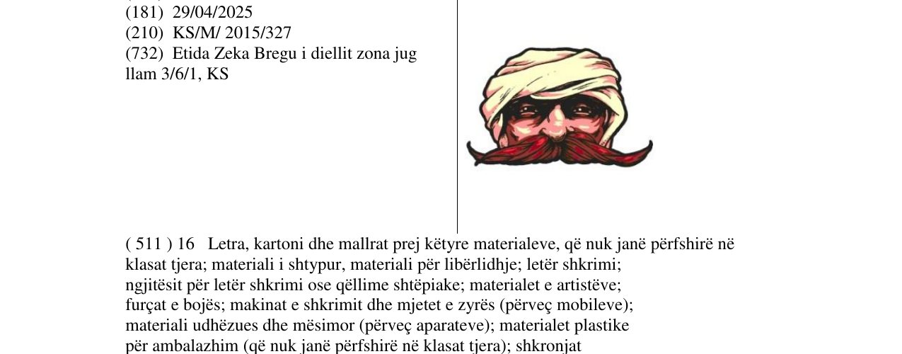 Zëri i markës Markë figurative në buletin