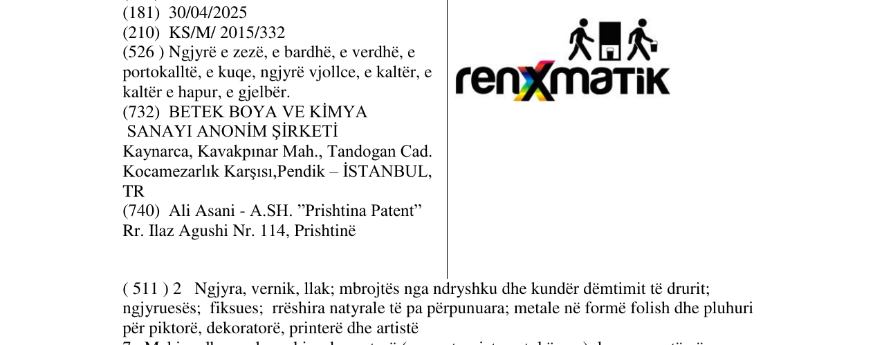 Zëri i markës renxmatik në buletin