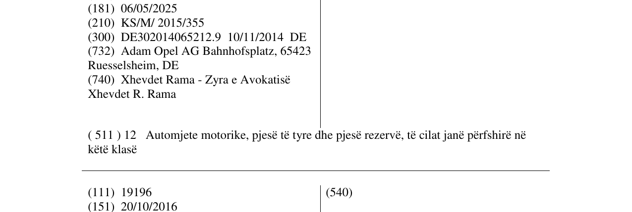 Zëri i markës Crossland në buletin