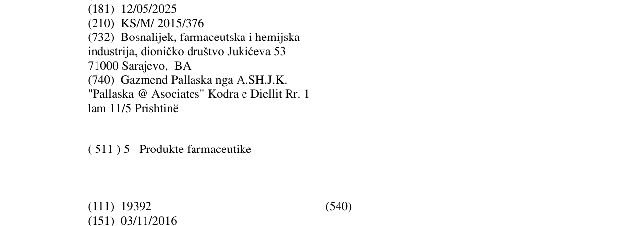 Zëri i markës LYSOBACT DUO në buletin