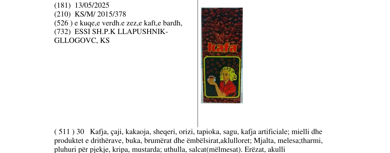 Zëri i markës kafa në buletin