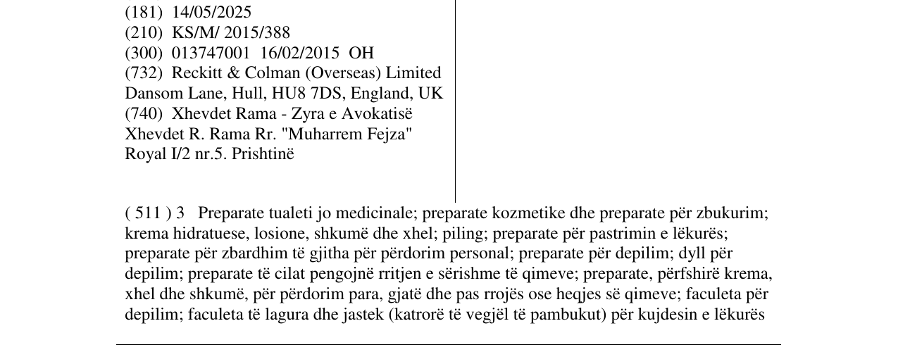 Zëri i markës VEET SILK & FRESH në buletin