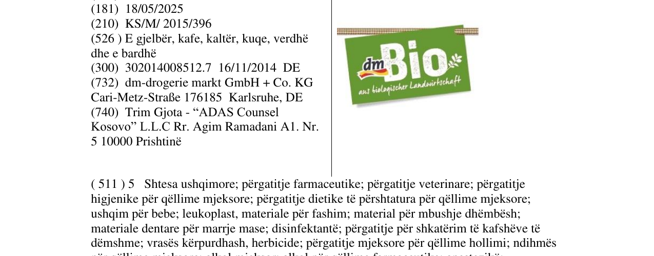 Zëri i markës Bio dm në buletin