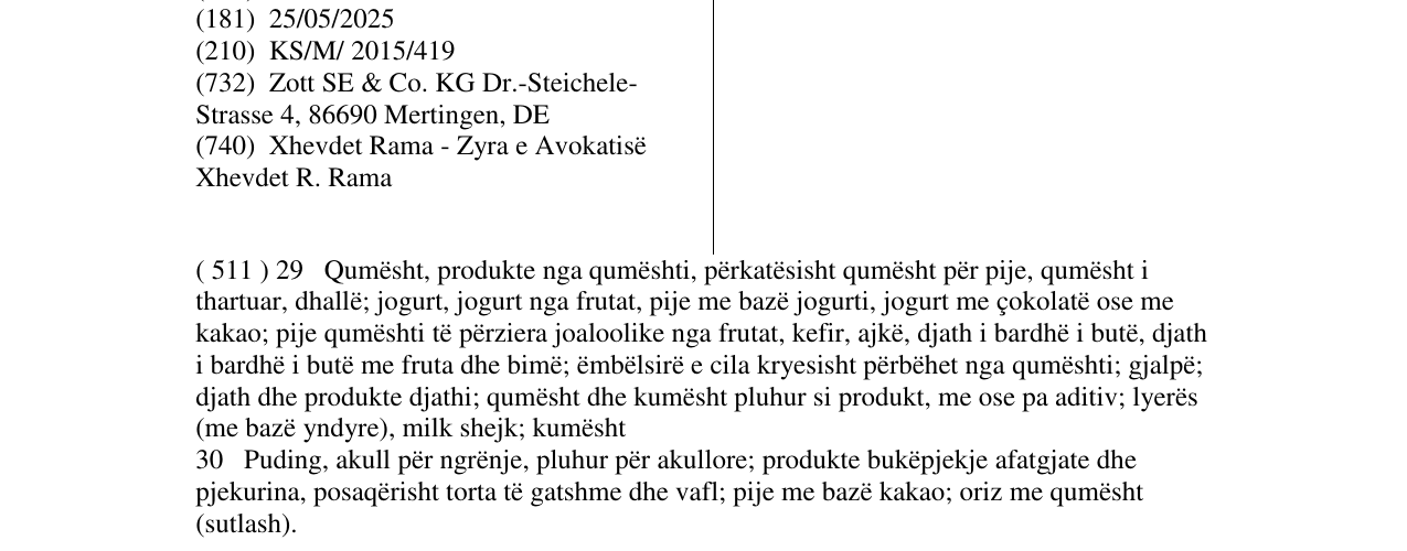 Zëri i markës Milk Tiger në buletin