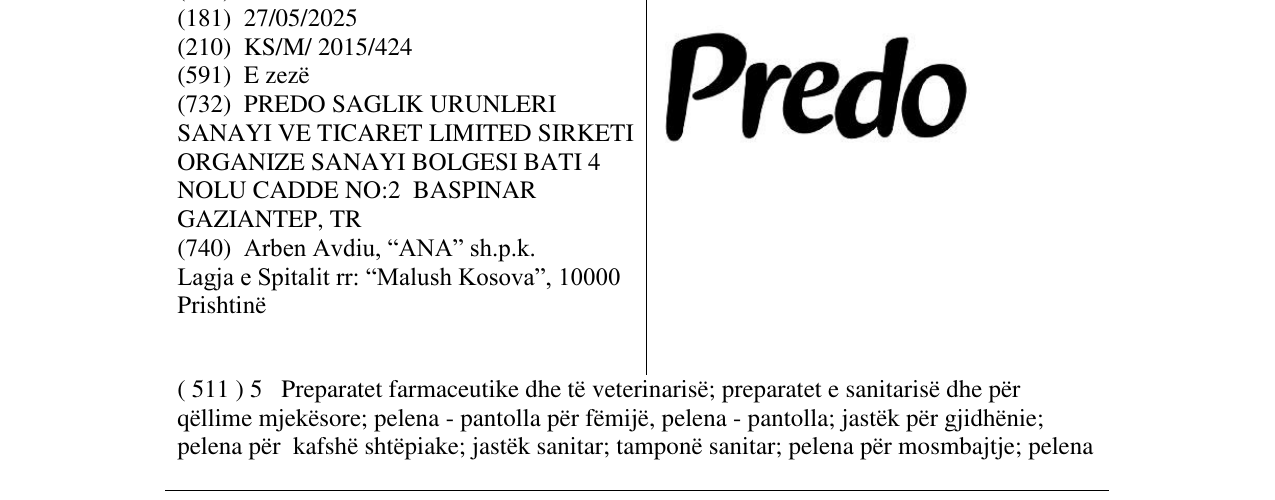 Zëri i markës Predo në buletin