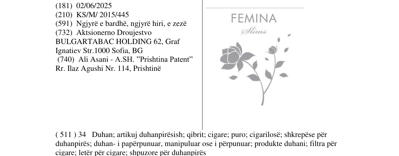 Zëri i markës FEMINA Slims në buletin