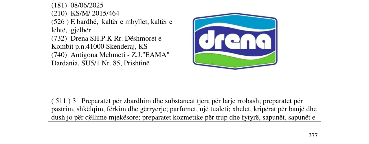 Zëri i markës drena në buletin