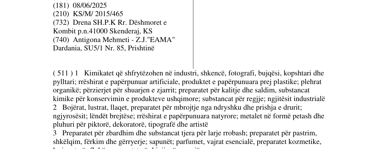 Zëri i markës Drena në buletin