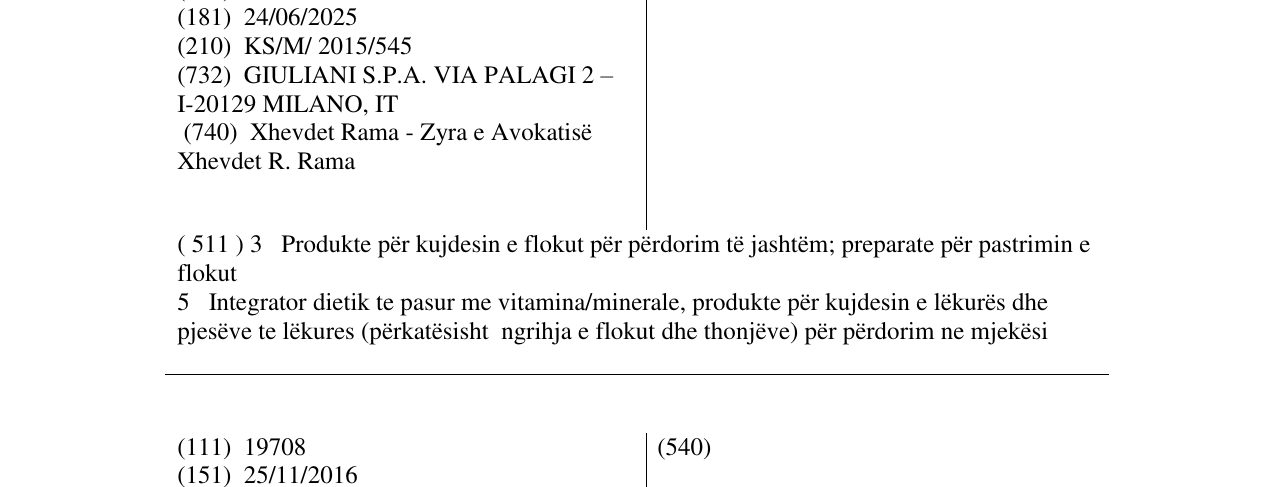 Zëri i markës TRICOVEL në buletin