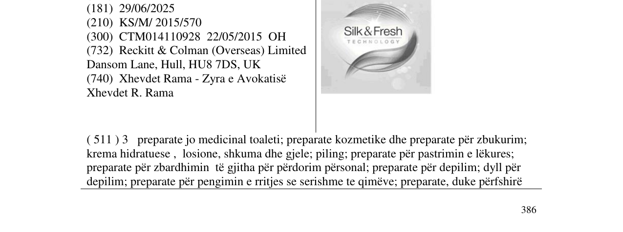 Zëri i markës Silk & Fresh TECHNOLOGY në buletin