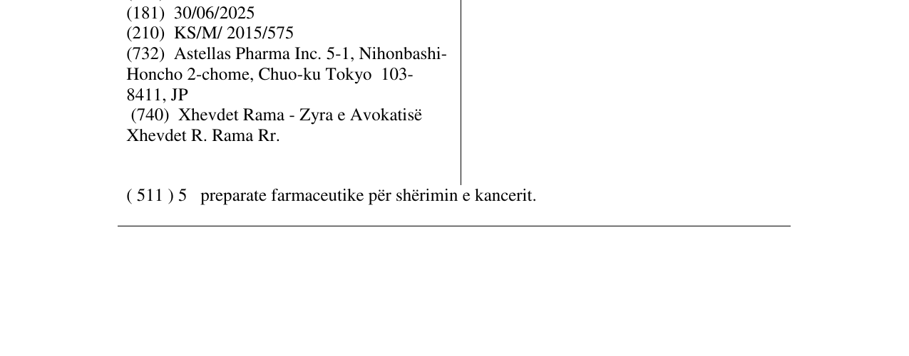Zëri i markës XTANDI në buletin