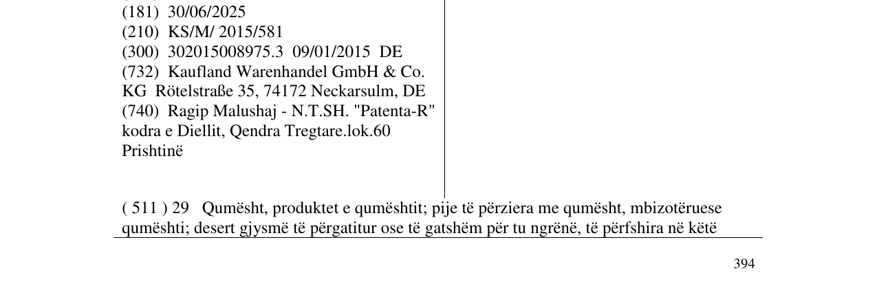 Zëri i markës CRUZER në buletin