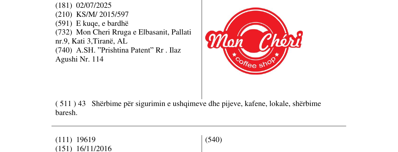 Zëri i markës Markë figurative në buletin