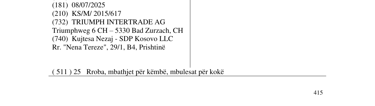 Zëri i markës SLOGGI në buletin