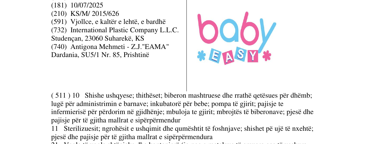 Zëri i markës baby EASY në buletin