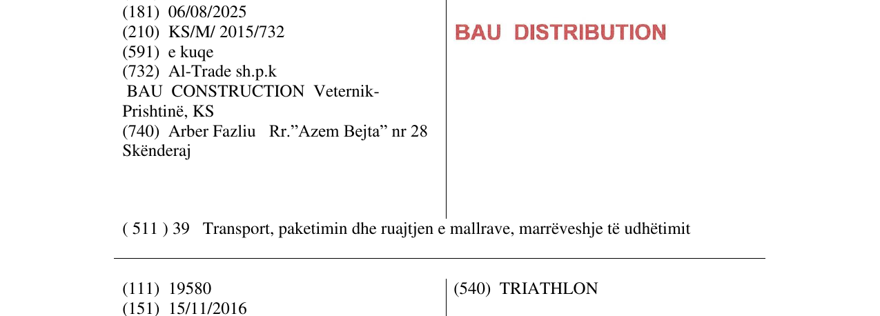 Zëri i markës BAU DISTRIBUTION në buletin