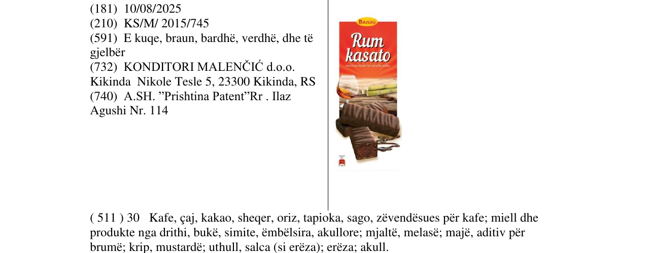 Zëri i markës Markë figurative në buletin