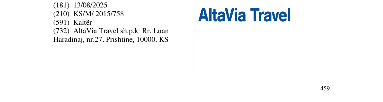 Zëri i markës AltaVia Travel në buletin
