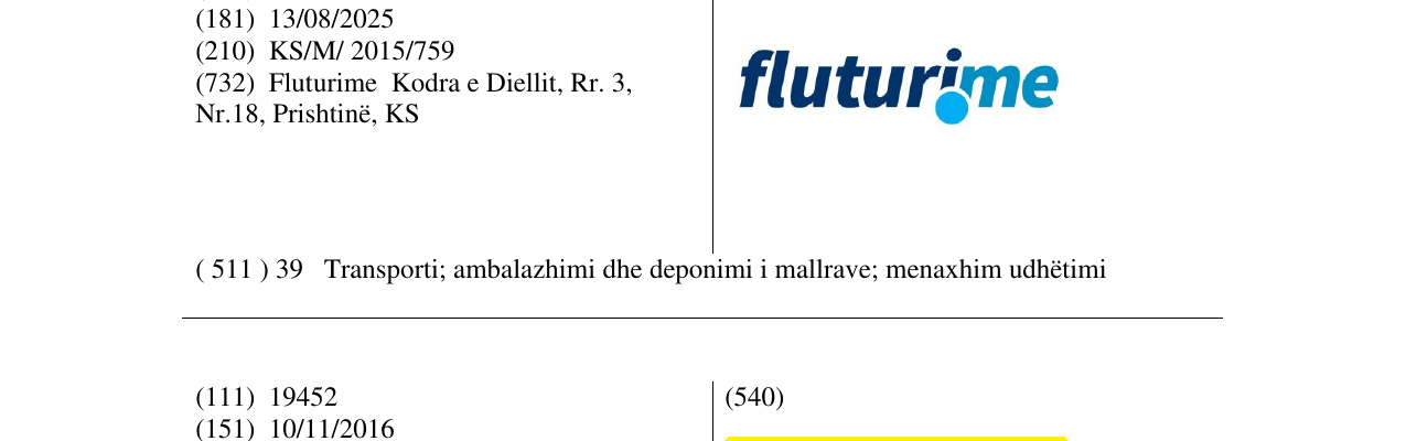 Zëri i markës fluturime në buletin