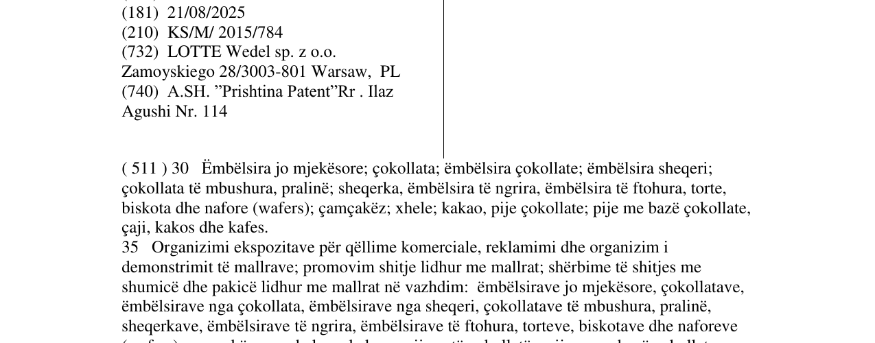 Zëri i markës E.Wedel në buletin