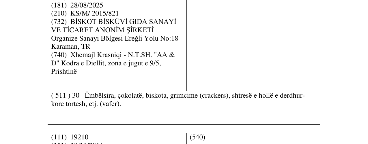 Zëri i markës ÇİKOBEST në buletin