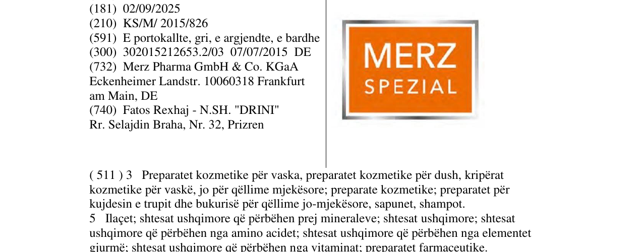 Zëri i markës MERZ SPEZIAL në buletin
