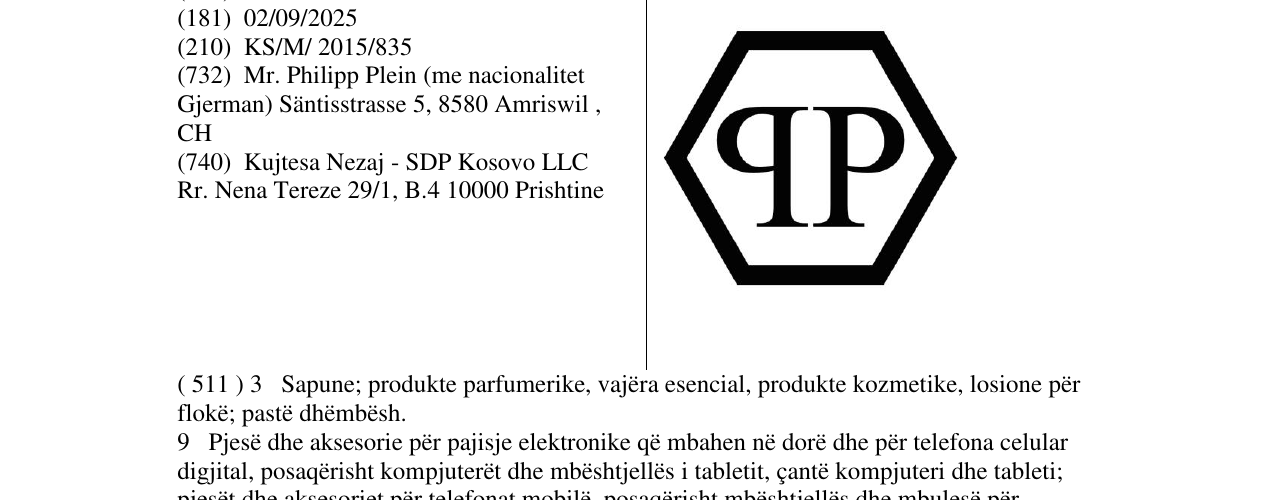 Zëri i markës PP në buletin