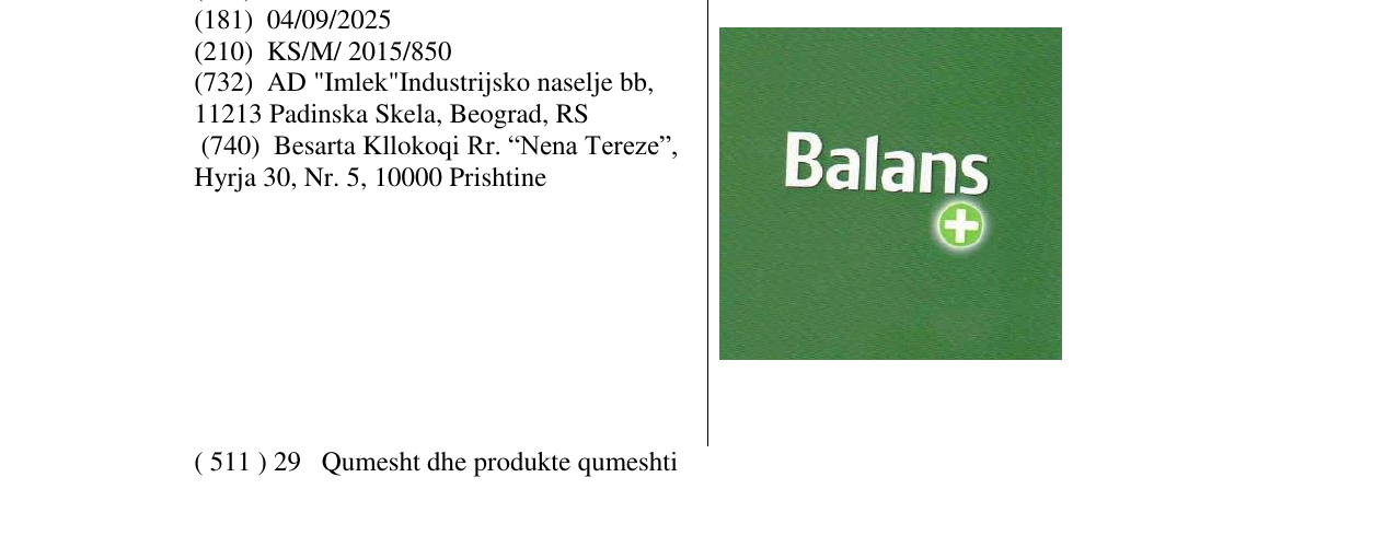 Zëri i markës Balans në buletin