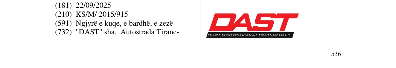 Zëri i markës DAST në buletin