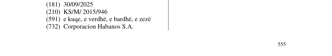 Zëri i markës EDMUNDO DANTES në buletin