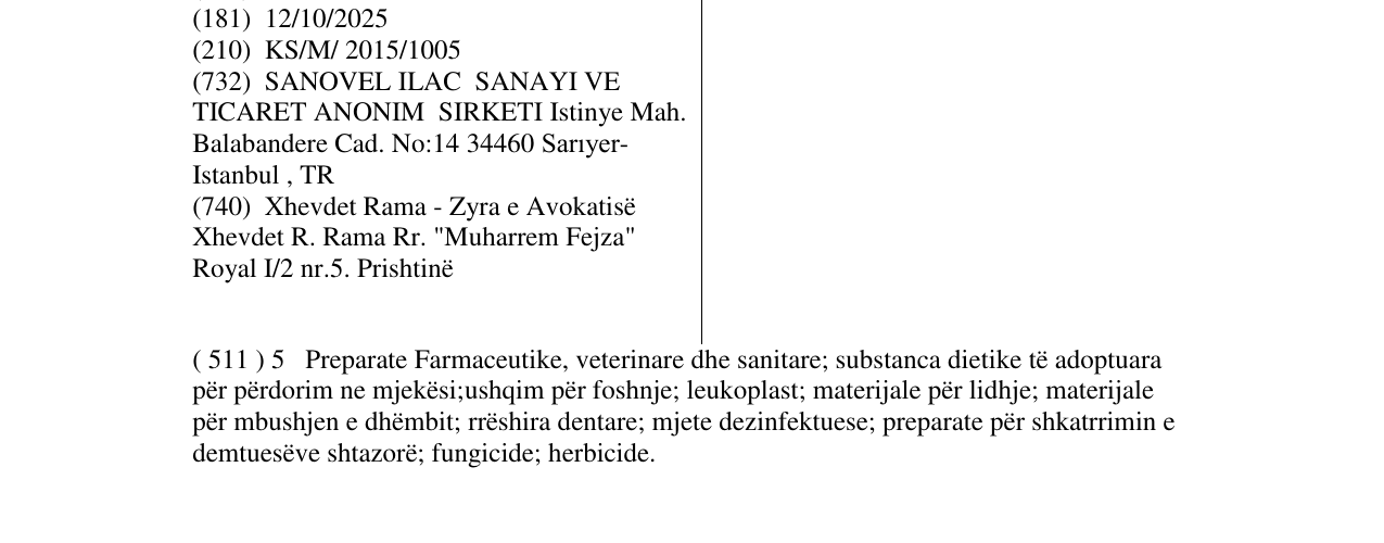 Zëri i markës kenfix në buletin