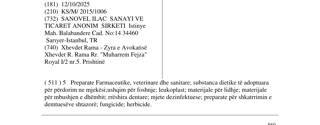 Zëri i markës cardofix në buletin