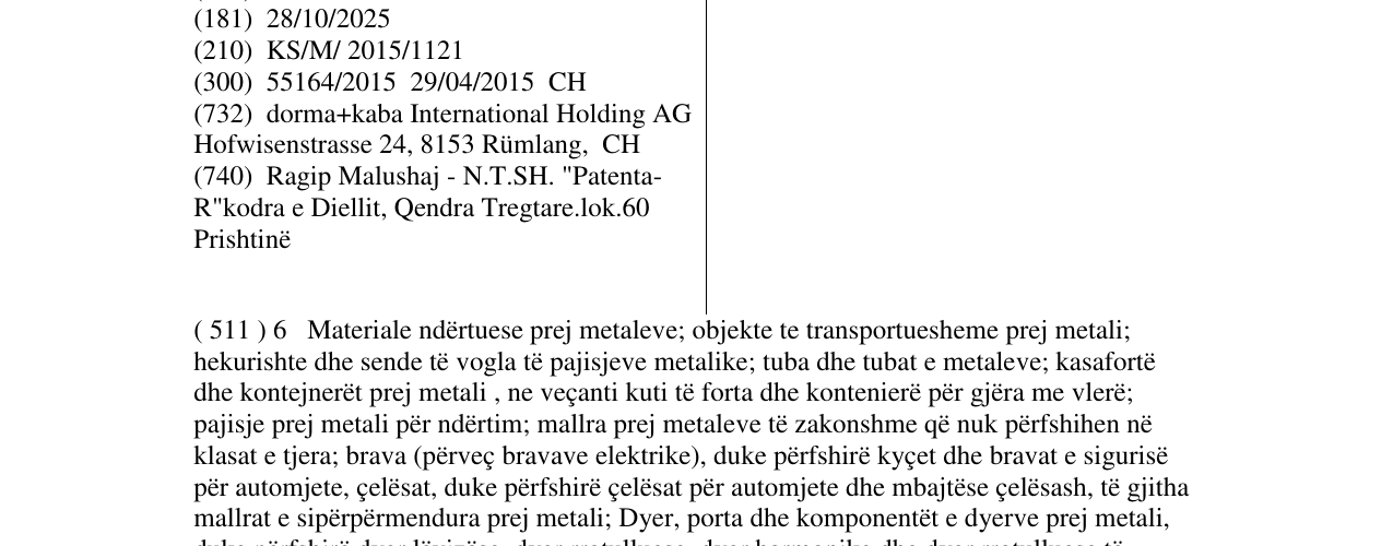 Zëri i markës dorma+kaba në buletin